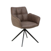 Chaise de salle à manger Leon - Microfibre marron foncé